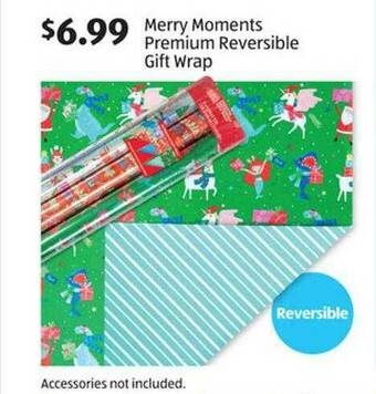 Aldi Merry Moments Premium Reversible Gift Wrap offer