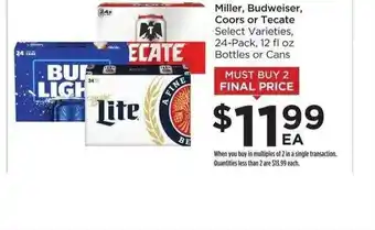 Food 4 Less Miller, Budweiser, Coors Ot Tecate offer