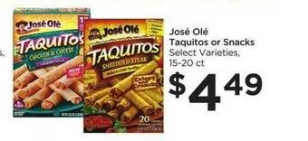 Food 4 Less José Olé Taquitos Or Snacks offer