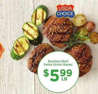 Food 4 Less Boneless Beef Petite Sirloin Steaks offer