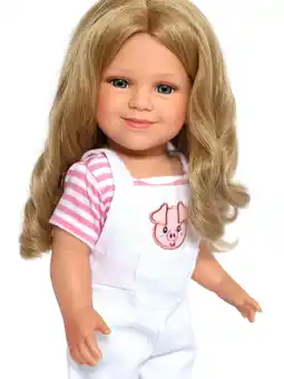 Walmart 18 Inch Doll Clothes- Denim Overall and Pink Striped Top- Fits 18 Inch Dolls offer