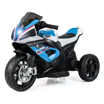 Walmart Gymax 12V Kids Ride on Motorcycle Licensed BMW 3 Wheels Electric Toy w/ Light & Music Blue offer