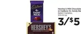 Food 4 Less Hershey's Milk Chocolate Or Cadbury Xl Candy Bar offer