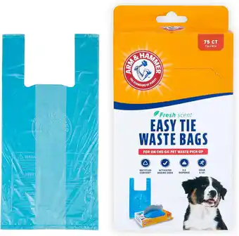 Walmart Arm & Hammer Easy-Tie Waste Bags with Fresch Scent, 75 Count Poop Bags For Dogs offer