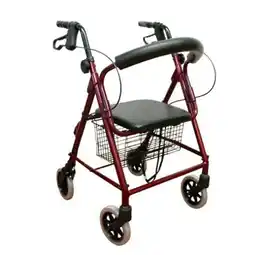 Walmart Karman Healthcare R-4100N-BD Aluminum Junior Rollator with Low Seat, Burgundy, 6 Casters offer