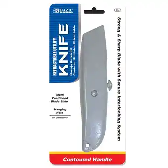 Walmart BAZIC Utility Knife Box Cutter, Heavy Duty Retractable Blade, 1-Pack offer