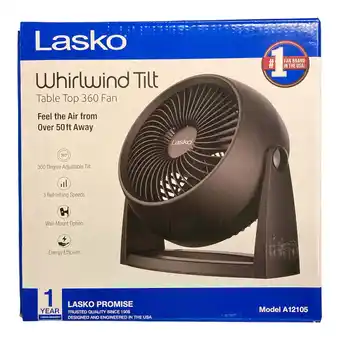 Walmart Lasko Whirlwind Tilt 12 Table Fan with Wall-Mount Option, Black offer