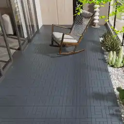 Walmart Miniyam 44 pcs 12x12 inch Interlocking Deck Tiles, Polypropylene, for Outdoor Balcony Garden Gray offer