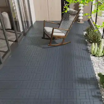 Walmart Miniyam 44 pcs 12x12 inch Interlocking Deck Tiles, Polypropylene, for Outdoor Balcony Garden Gray offer