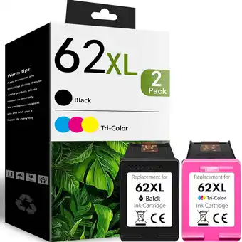 Walmart 62XL Ink Cartridge Compatible for HP 62 Ink Cartridges for Envy 7640 5660 Officejet 5745 Printer offer