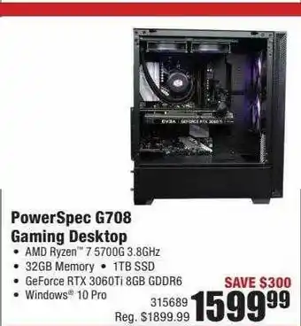 Micro Center Powerspec G708 Gaming Desktop offer