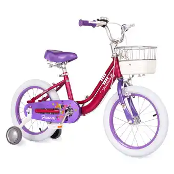 Walmart FIXTECH Kids Bike Toddlers 16 Inch Wheel Bicycle Beginners Boys Girls Ages 3-11 Years, Red/Purple offer