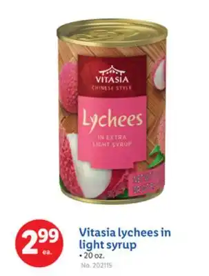 Lidl Vitasia lychees in light syrup offer