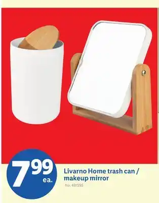 Lidl Livarno Home trash can/makeup mirror offer