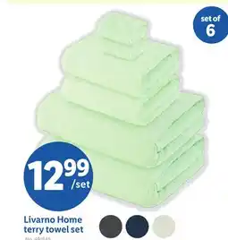 Lidl Livarno Home terry towel set offer