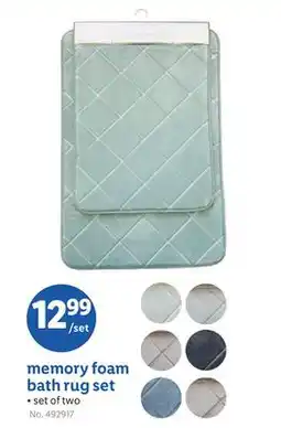 Lidl memory foam bath rug set offer