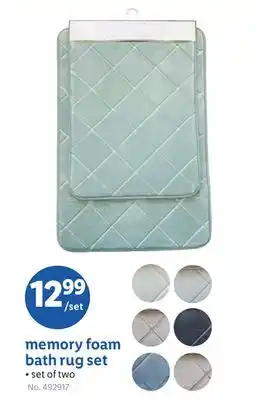 Lidl memory foam bath rug set offer