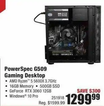 Micro Center Powerspec G509 Gaming Desktop offer