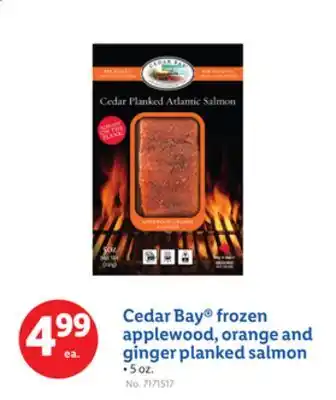 Lidl Cedar Bay frozen applewood, orange and ginger planked salmon offer