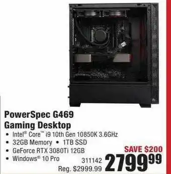 Micro Center Powerspec G469 Gaming Desktop offer
