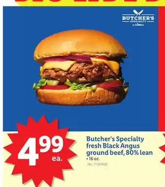 Lidl Butcher's Specialty fresh Black Angus ground beef, 80% lean offer