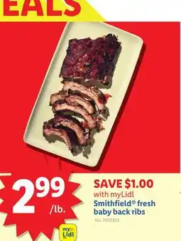 Lidl Smithfield fresh baby back ribs offer