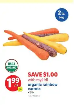 Lidl organic rainbow carrots offer