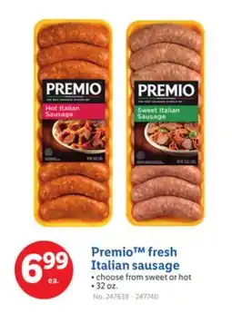 Lidl Premio fresh Italian sausage offer