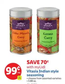 Lidl Vitasia Indian style seasoning offer