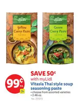 Lidl Vitasia Thai style soup seasoning paste offer