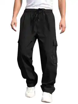 Walmart Alivor Men's Casual Cargo Pants Elastic Waist Lightweight Summer with Pockets, M-XXL offer