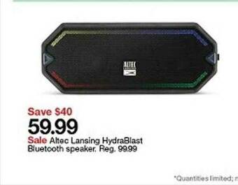 Target Altec Lansing Hydrablast Bluetooth Speaker offer