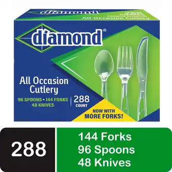 Walmart Diamond Premium Clear Disposable Cutlery Sets, Box Set with 144 Forks, 288 Pieces, 1 Pack offer