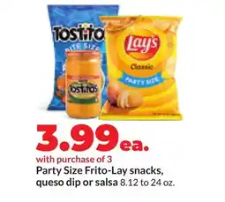 Hy-Vee Party Size Frito-Lay snacks, queso dip or salsa offer