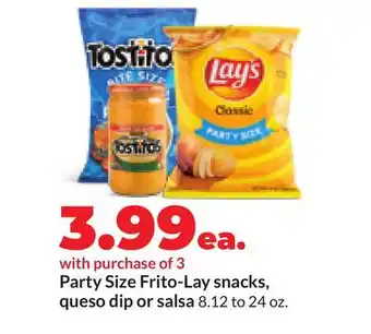 Hy-Vee Party Size Frito-Lay snacks, queso dip or salsa offer