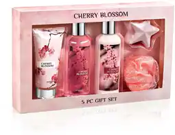 Walmart Freida and Joe Cherry Blossom 5-Piece Moisturizing Bath & Body Gift Box for Women offer