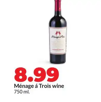 Hy-Vee Ménage á Trois wine offer