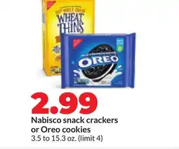 Hy-Vee Nabisco snack crackers or Oreo cookies offer