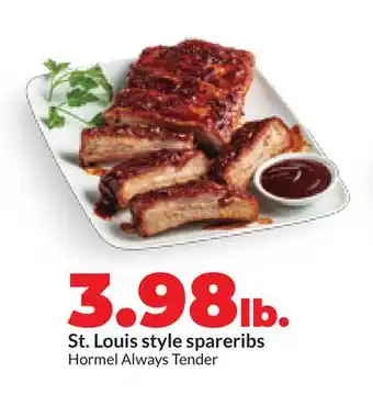 Hy-Vee Hormel Always Tender St. Louis style spareribs offer