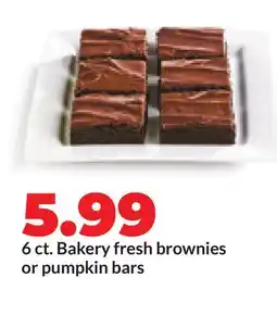 Hy-Vee 6 ct. Bakery fresh brownies or pumpkin bars offer