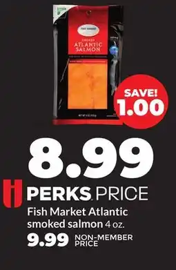 Hy-Vee Fish Market Atlantic smoked salmon offer