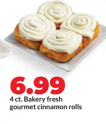 Hy-Vee 4 ct. Bakery fresh gourmet cinnamon rolls offer