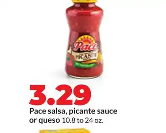 Hy-Vee Pace salsa, picante sauce or queso offer