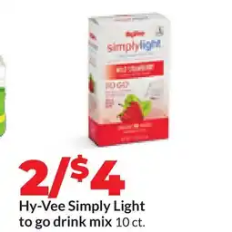 Hy-Vee Hy-Vee Simply Light to go drink mix offer