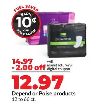 Hy-Vee Depend or Poise products offer