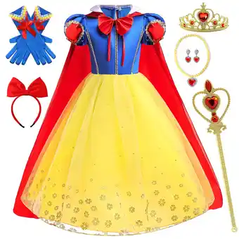 Walmart Princess Snow White Dress for Girls Costume Dress Up Birthday Party Cosplay Kids 4-5T (E57-120) offer