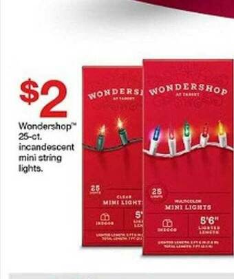 Target Wondershop 25-ct. Incandescent Mini String Lights offer