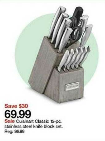 Target Cuisinart Classic 15-pc. Stainless Steel Knife Block Set offer