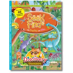 Walmart Seek & Find with Freddy and Ellie Discovery: Dinosaurs Paperback, 32 Pages offer