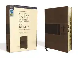 Walmart Niv, Premium Gift Bible, Leathersoft, Brown, Red Letter Edition, Indexed, Comfort Print, (Hardcover) offer